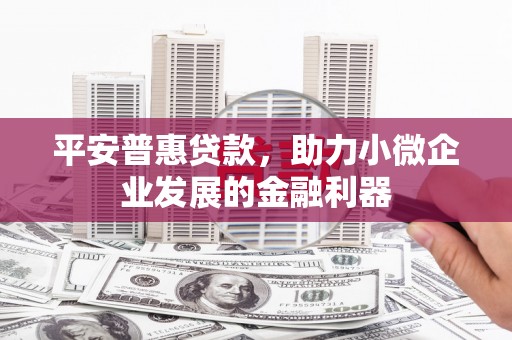 赤峰平安普惠贷款，助力小微企业发展的金融利器